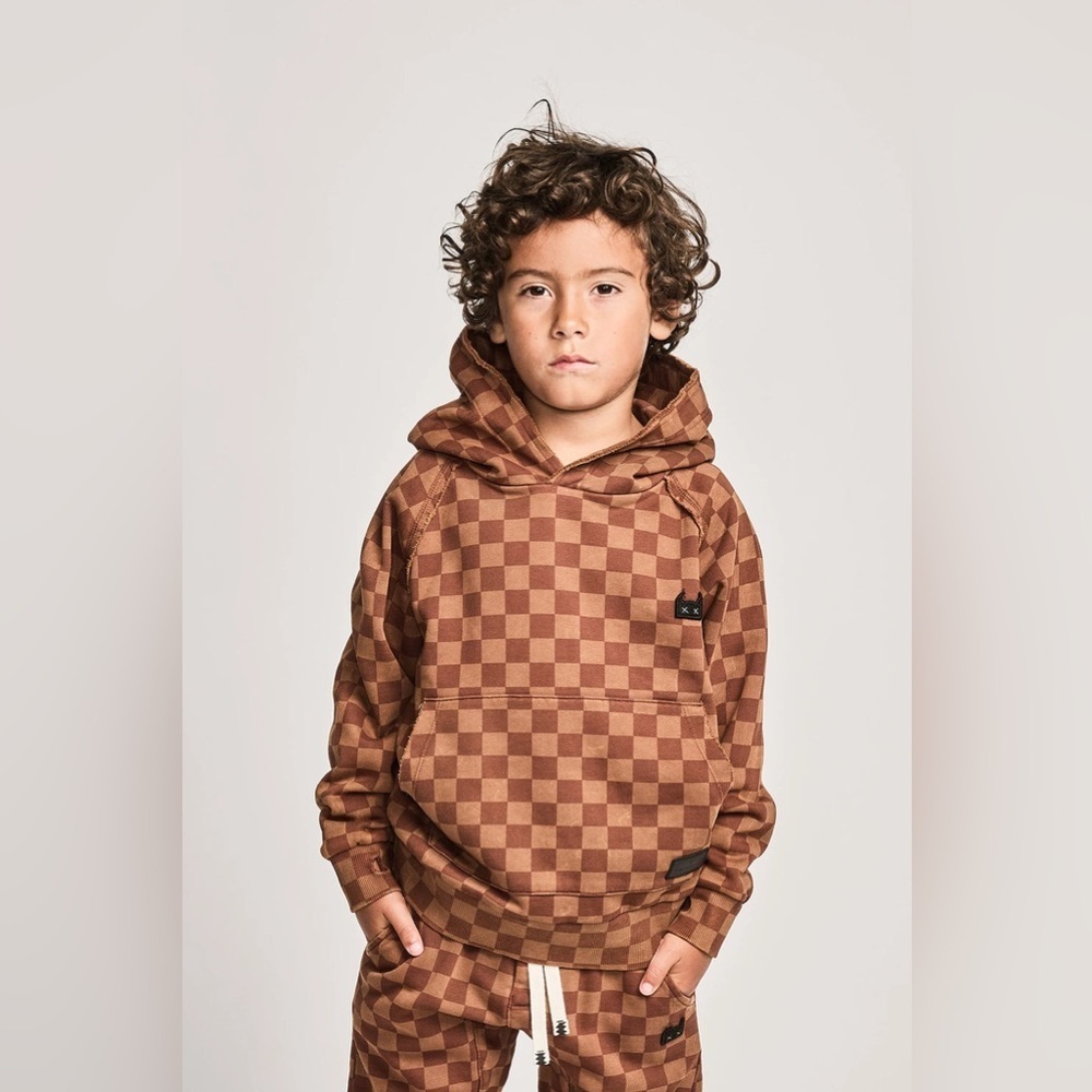 MNSTR KIDS Race Me Hoody Checked Size 2 100% Cotton